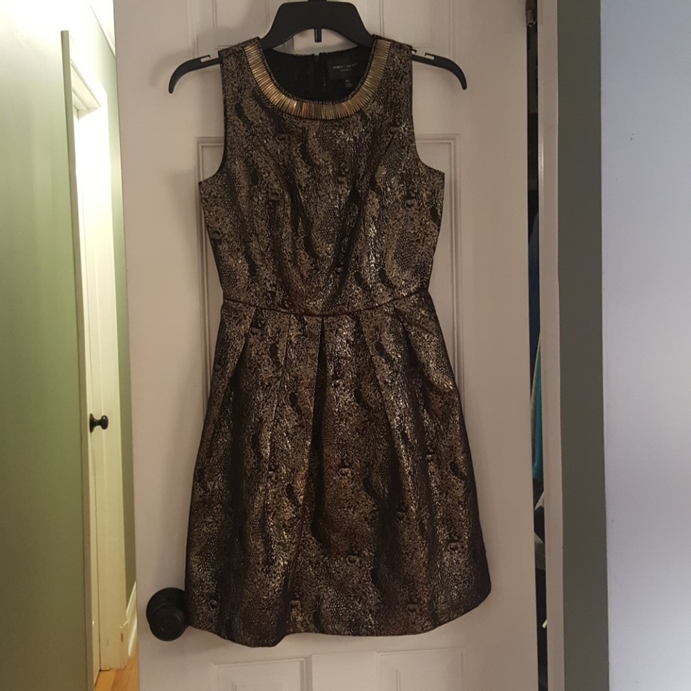 Gold and Black, flare out dress